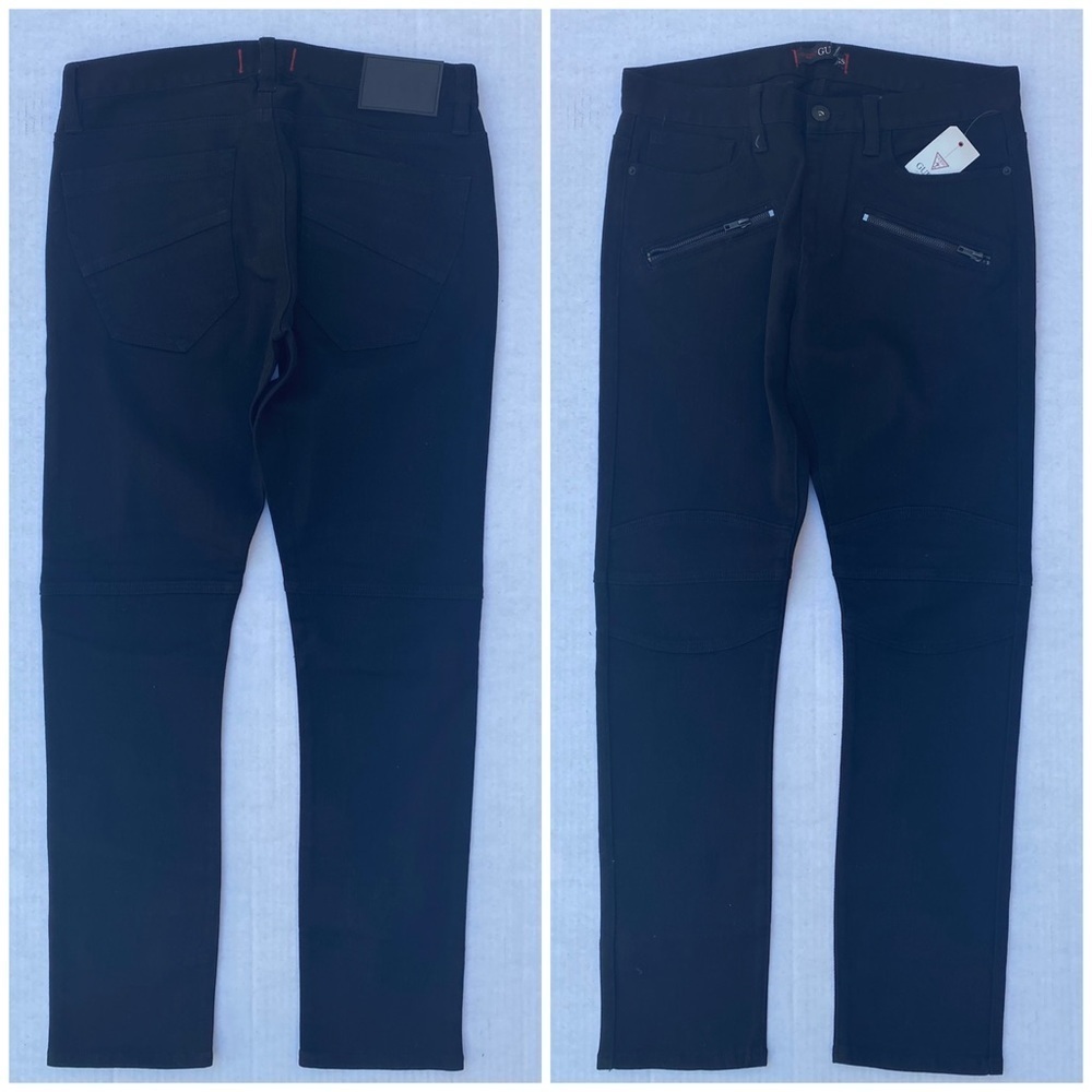 New GUESS Slim Tapered Moto Jeans SZ 32